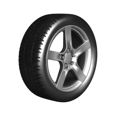 tekerlek üzerinde beyaz izole.