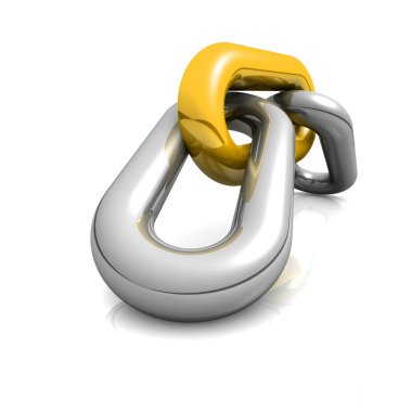 bir tek zincir bağlantı soyut 3d çizimi