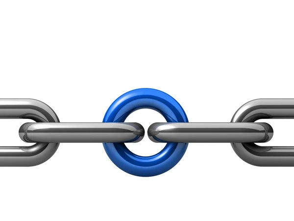 Abstract 3D illustration of a single chain link — Stock Photo, Image