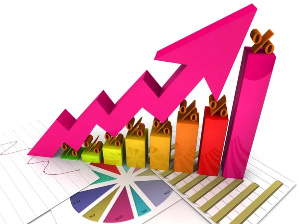 Farbdiagramm steigt — Stockfoto