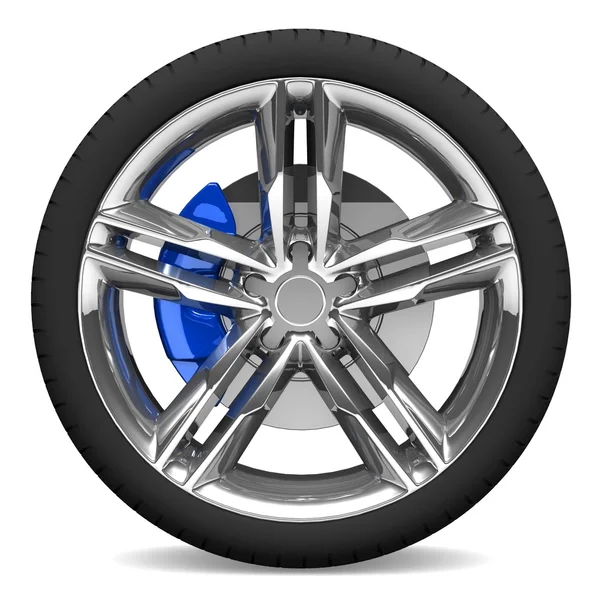 tekerlek üzerinde beyaz izole