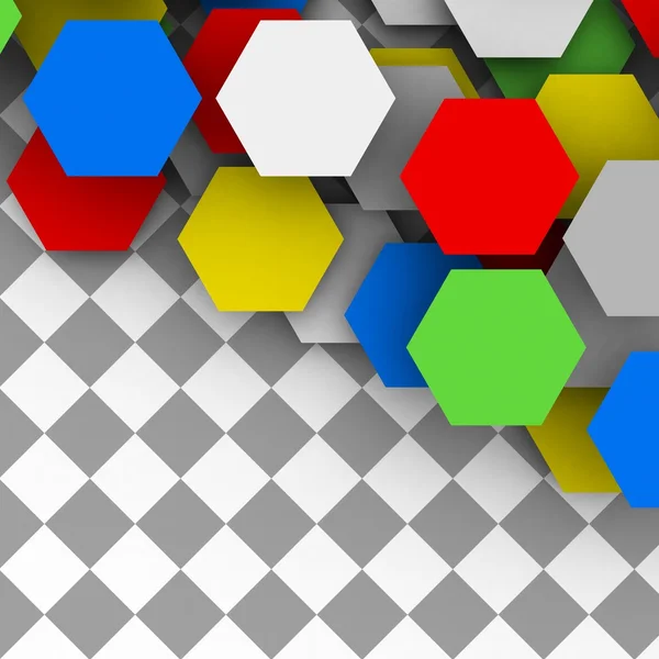 Tarjetas hexagonales. fondo en blanco poligonal . — Foto de Stock