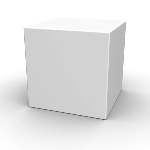 3d Blankoschachtel auf weißem Hintergrund — Stockfoto