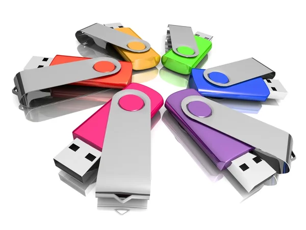 3D colorful models USB Flash Drive — Stock Photo, Image