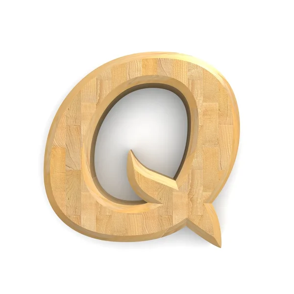3D ξύλινο γράμμα Q . — Φωτογραφία Αρχείου