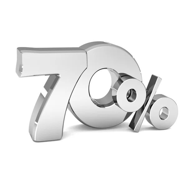 70 percent discount symbol SILVER color — Stock Photo, Image