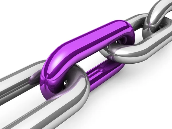 Abstract 3D illustration of a single chain link — Stock Photo, Image