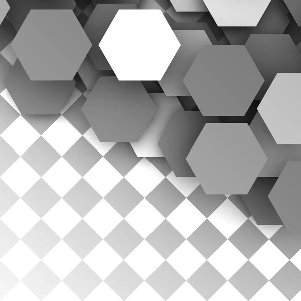 Carte esagonali. sfondo bianco poligonale — Foto Stock