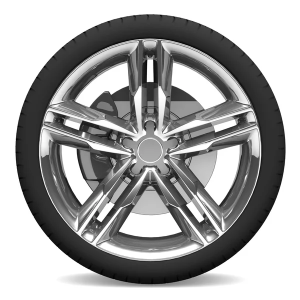 tekerlek üzerinde beyaz izole