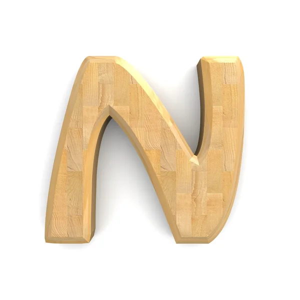 3d wooden letter N — Stock Photo, Image