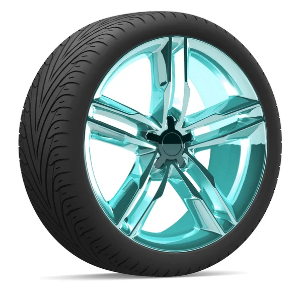 tekerlek üzerinde beyaz izole