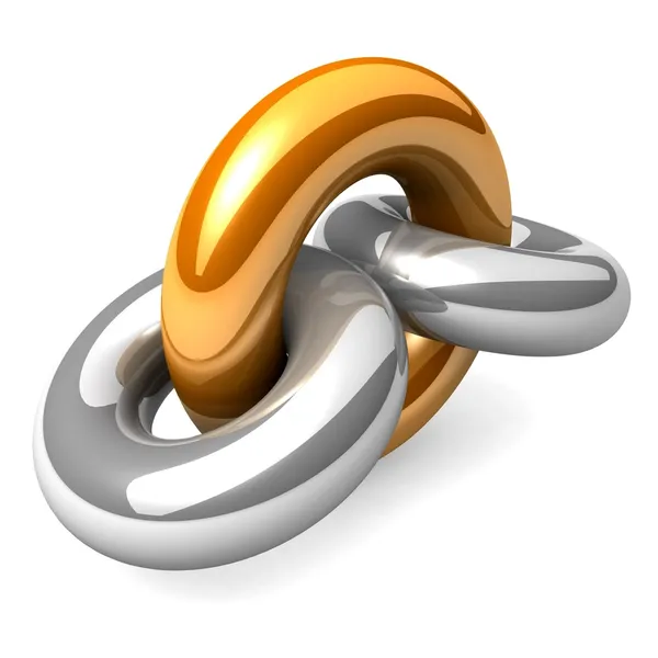 Ilustrație 3D abstractă a unei singure legături în lanț — Fotografie, imagine de stoc