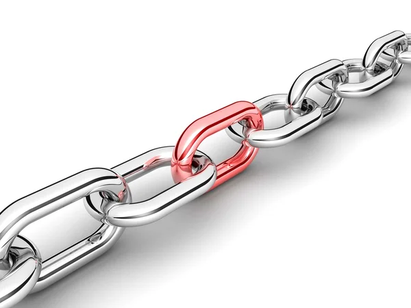 Abstract 3D illustration of a single chain link — Stock Photo, Image