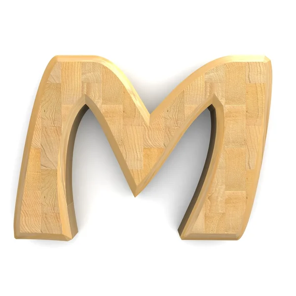 3d letra de madera M . — Foto de Stock