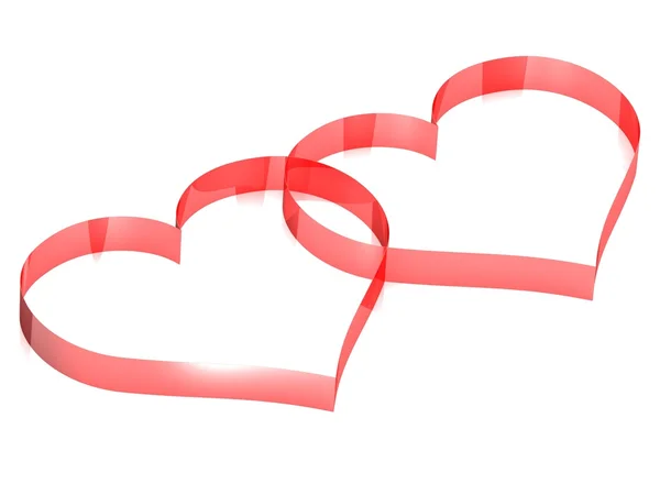 Srdce červené pásky — Stock fotografie