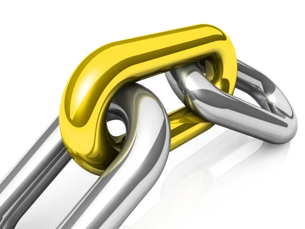 Abstract 3D illustration of a single chain link — Stock Photo, Image