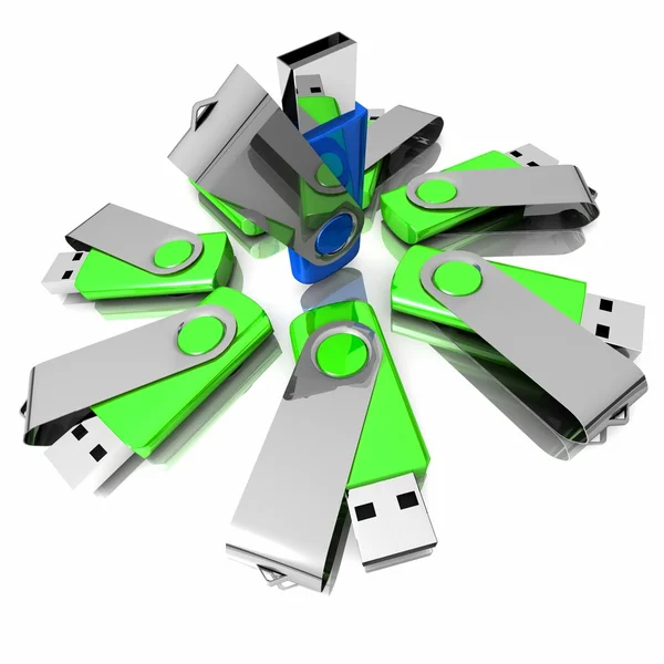 3D colorful models USB Flash Drive — Stock Photo, Image