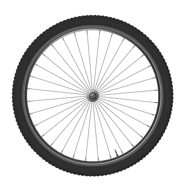 Bicycle wheel, isolated on white background. — Stock Photo, Image