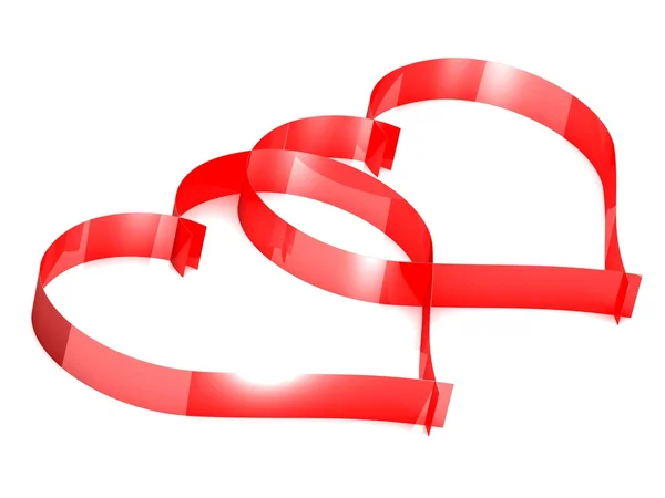 Hearts a red tape — Stock Photo, Image