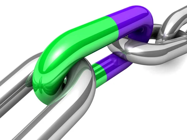 Streszczenie ilustracja pojedynczego łańcucha link — Zdjęcie stockowe