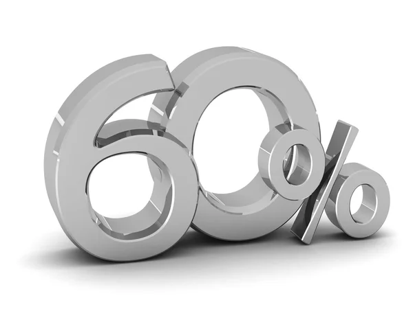 60 percent discount symbol SILVER color — Stock Photo, Image