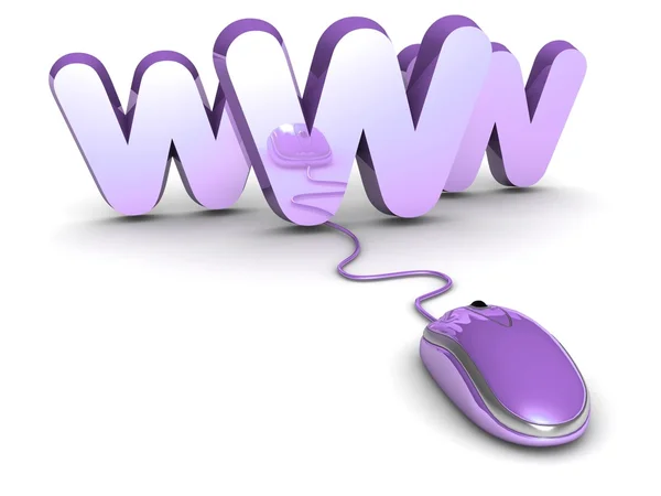 Www internet. 3d illustration of computer mouse — Stock Photo, Image