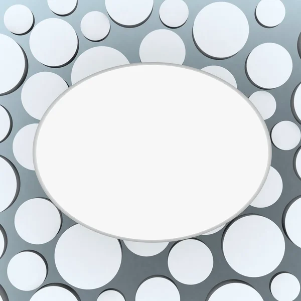 Белое эллипсовое знамя на фоне абстрактных кругов — стоковое фото