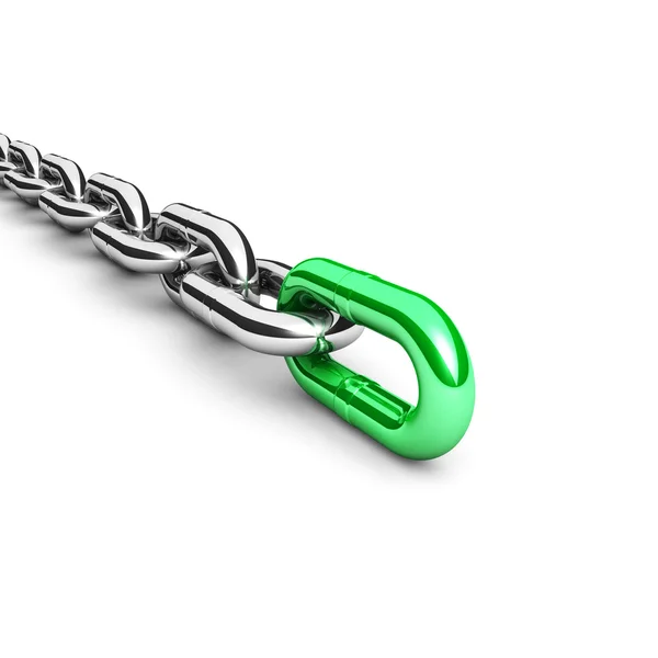 Abstract 3D illustration of a single chain link — Stock Photo, Image