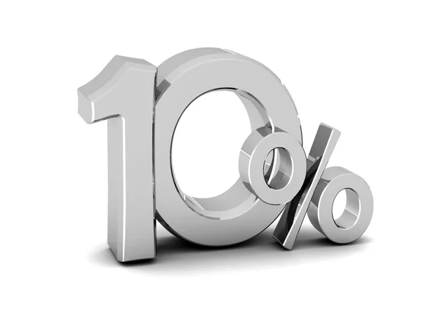 10 percent discount symbol SILVER color — Stock Photo, Image