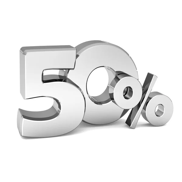 50 percent discount symbol SILVER color — Stock Photo, Image