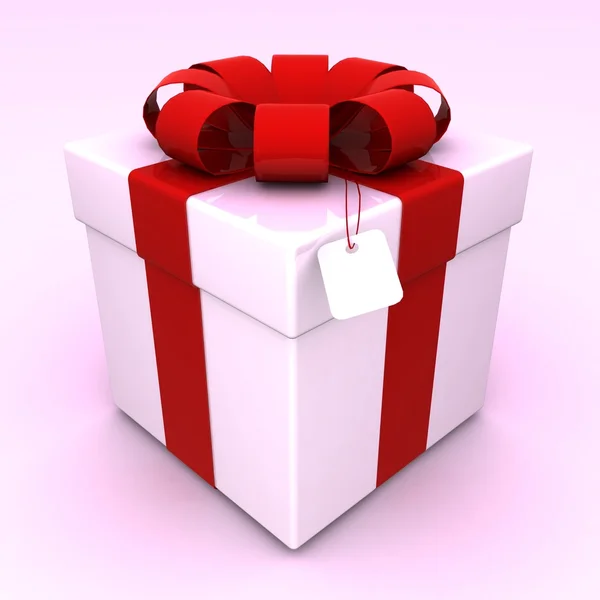 Gift box, with a colorful ribbon like a present — Stock Photo, Image