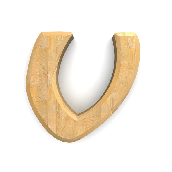 3D houten letter V . — Stockfoto