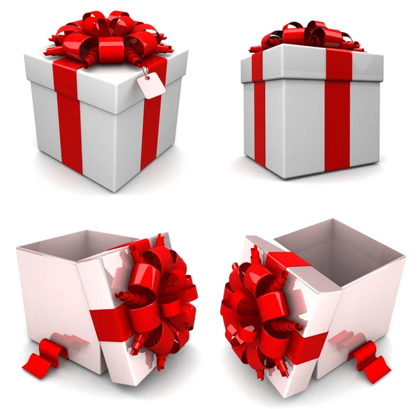 Gift boxes, with ribbon — Stock Photo, Image