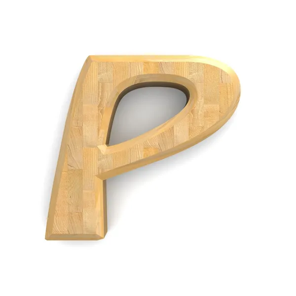 3D-houten letter p. — Stockfoto