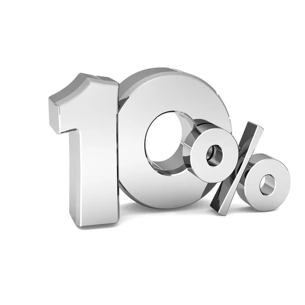 10 percent discount symbol SILVER color — Stock Photo, Image