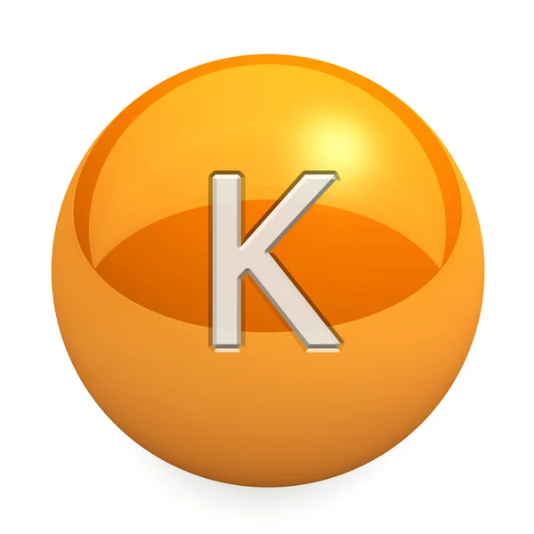 3D chemical element K — Stock Photo, Image