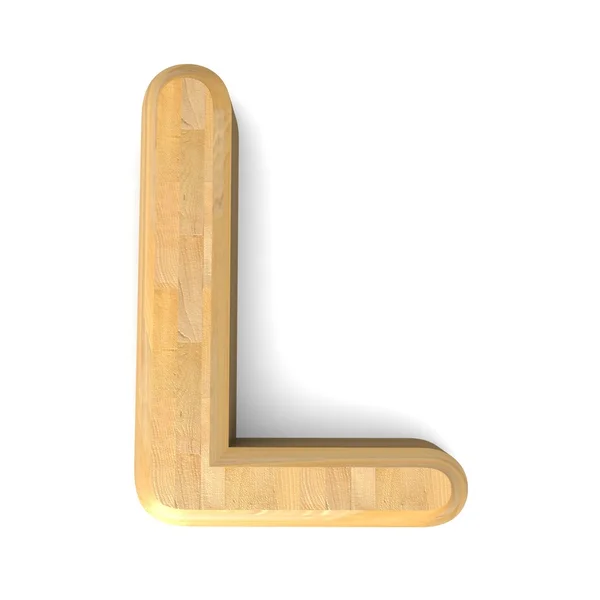 3d letra de madera L . — Foto de Stock