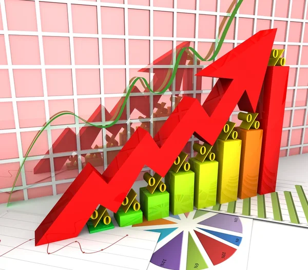 Gráfico de color subiendo — Foto de Stock