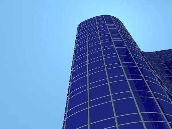 Moderne glas silhouet van wolkenkrabber — Stockfoto