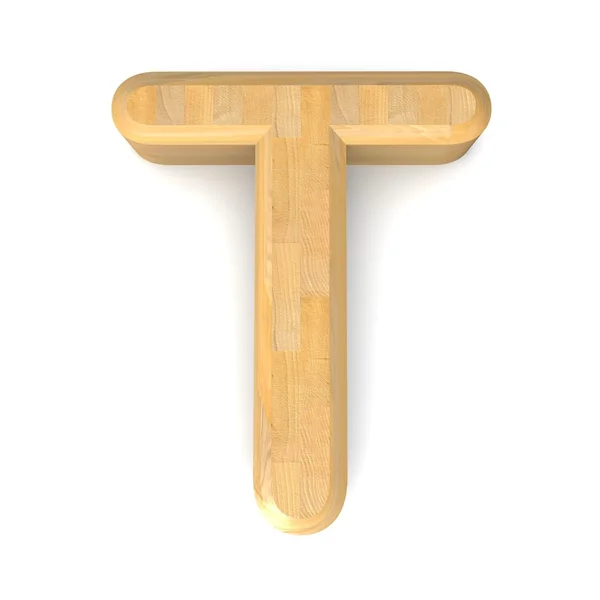 3d wooden letter T — Stock Photo, Image