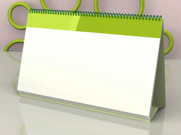 Verde 3d calendário em branco — Fotografia de Stock