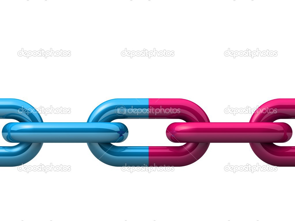 Abstract 3D illustration of a single chain link