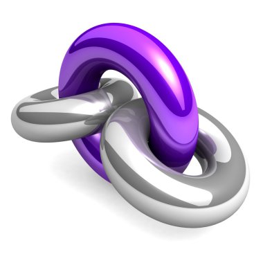 bir tek zincir bağlantı soyut 3d çizimi