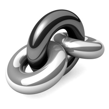 bir tek zincir bağlantı soyut 3d çizimi