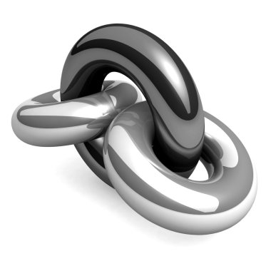 bir tek zincir bağlantı soyut 3d çizimi