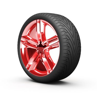 tekerlek üzerinde beyaz izole