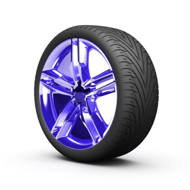 tekerlek üzerinde beyaz izole