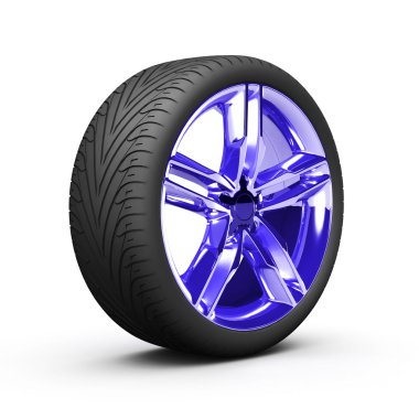 tekerlek üzerinde beyaz izole