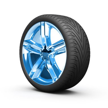 tekerlek üzerinde beyaz izole