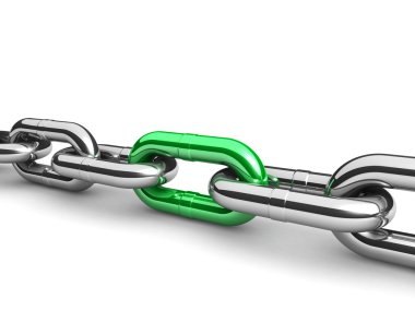 bir tek zincir bağlantı soyut 3d çizimi